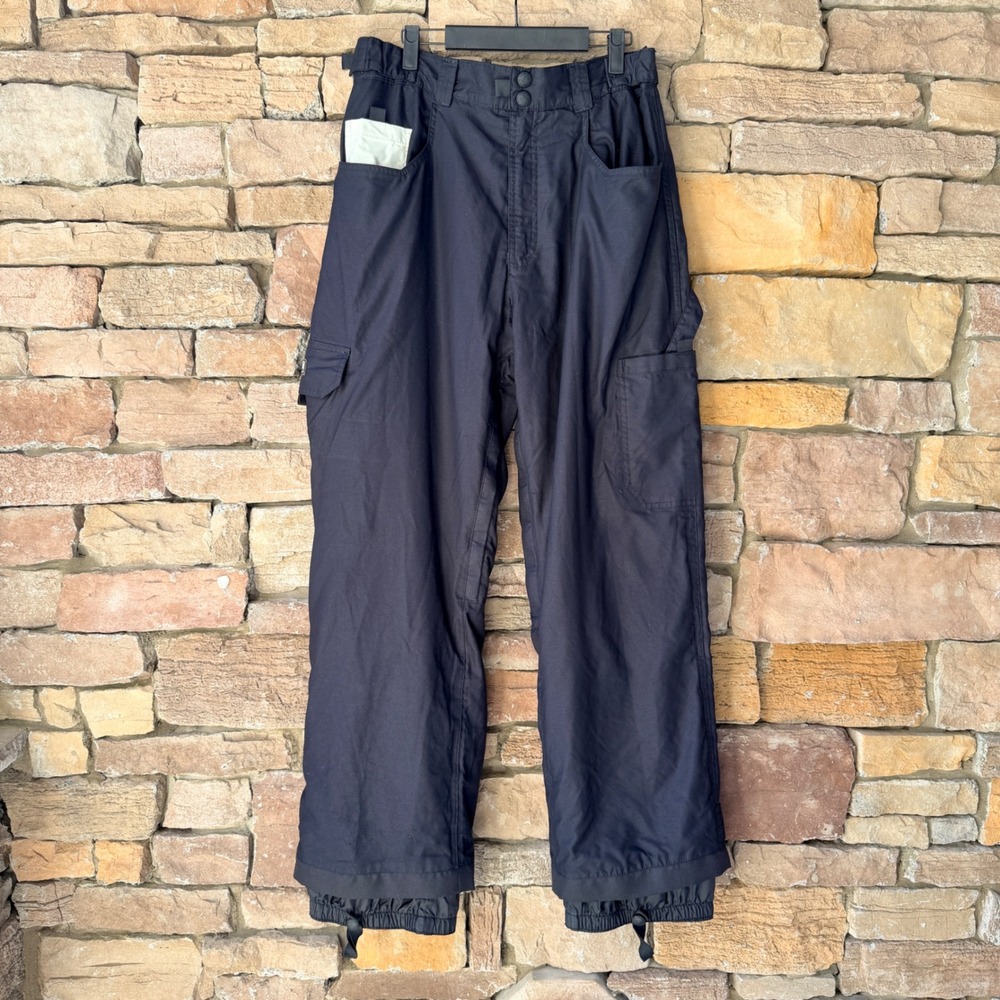 Rip Curl Mens M Snow Pants Rider 1000 Waterproof Cargo Black Ski Snowboard